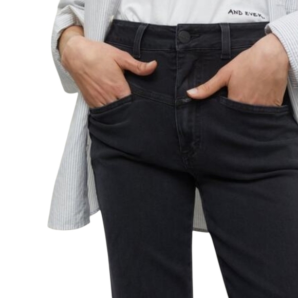 Closed Denim - Closed Jeans Pedal Pusher High Waist Heritage Fit Cropped Black IT44 28 8 NWT